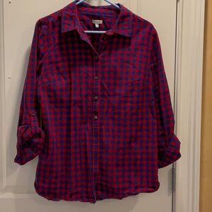 Talbots three-quarter sleeve button down shirt
